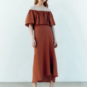 Zara Off Shoulder Linen Dress